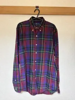 【美品】ラルフローレン チェックシャツ M レッド×グリーン ポニー刺繍