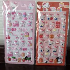 ボンボンドロップ風シール　2枚セット【キティちゃん赤とピンク】