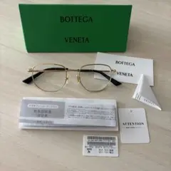 ボッテガヴェネタBOTTEGA VENETA メガネゴールド／度なしクリアレンズ