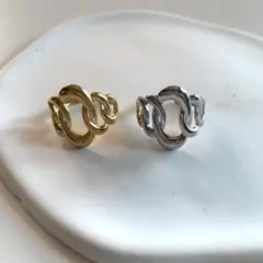 ステンレス　リング　2色セット　ティアラ