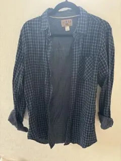 forever21 メンズ ネイビー チェックシャツ