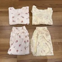 ベビーパジャマセット 花柄 2点おまとめセット　80cm＆90cm