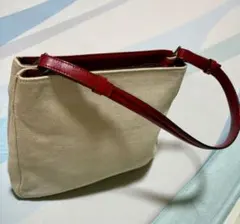 PRADA 麻 ハンドバッグ 三角ロゴ