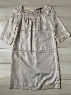 QUEENS COURT クイーンズコート 七分袖 ツヤあり ワンピース S