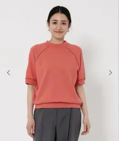 コットン ラグランショートスリーブ スウェットプルオーバー オレンジ