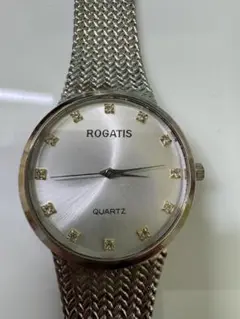 ROGATIS シルバー メッシュ 腕時計 クォーツ