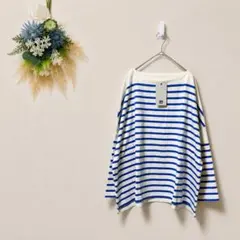 リー Lee ボーダー ロンT 長袖 カットソー ブルー ホワイト F 新品のサムネイル