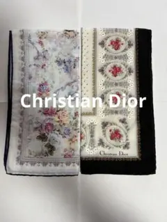 Christian Dior 花柄　ハンカチ　2枚セット