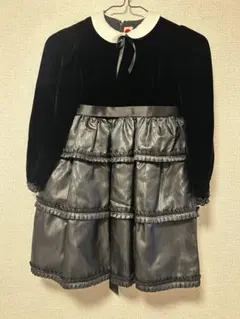 卒園式　入学式　黒フォーマルワンピース　ドレス　大きめ　125〜130