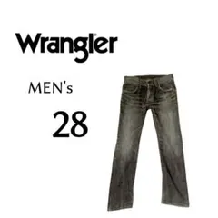 メンズ28 Wranglarラングラー ダメージ加工ストレートジーンズ