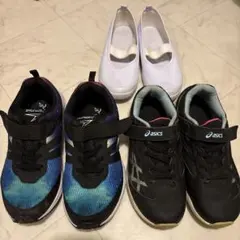 キッズ スニーカー 2足セット ＋上履きSYUNSOKU asicsのサムネイル