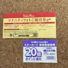 Studio Alice マタニティフォト優待券　20倍ポイント還元チケットのサムネイル