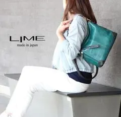 LIME ブルー ショルダーバッグ