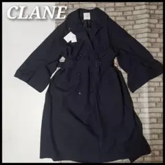 人気】CLANE クラネ バックフリル スリーブ トレンチコート ネイビー 2 