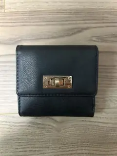 三つ折り財布 ブラック ゴールド金具