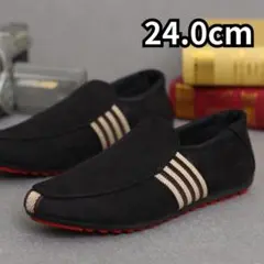 ★新品★ ドライビングシューズ 黒 スリッポン ローファー メンズ 紳士靴 24
