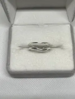 シルバー925 ウェーブデザイン オープンリング 13号 調節可能