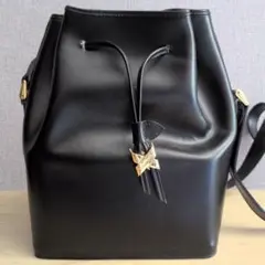 LANCEL ブラック レザー 巾着型 ショルダーバッグのサムネイル