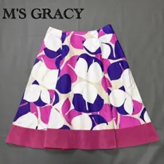 エムズグレイシー M'S GRACY 総柄フレアスカート コットン 日本製 38のサムネイル