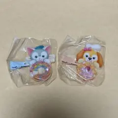 ダッフィー&フレンズ　ヘアクリップ　ジェラトーニ・クッキーアン