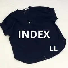 【インデックス】index ネイビー ボタン付きシャツ　LL