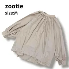 zootie ズーティー バックリボンブラウス ベージュ ナチュラル体型カバー