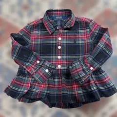 Ralph Lauren チェック　チュニック　長袖シャツ　2/2T