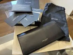 SAINT LAURENT 黒 レザー 長財布