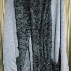 ファー付き ロングカーディガン 薄手