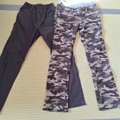 150cm 黒 迷彩 長ズボン