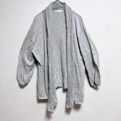 earth アース　カーディガン　グレー　綿100% 長袖　古着　カジュアル　F