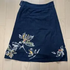 pallas palace ロングスカート 藍染 インディゴブルー 草花模様 - メルカリ