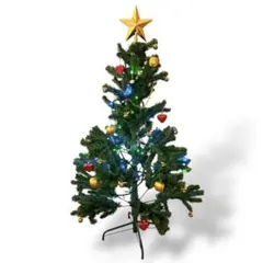 【145cm】クリスマスツリー LEDライト付 オーナメント セット まとめ売り