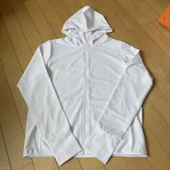 ユニクロ エアリズムUVカットメッシュパーカ レギュラー・長袖L 白