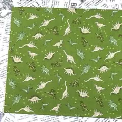 シーチング生地 恐竜 グリーン 2m SALE