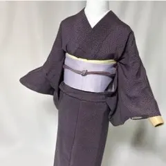 洗える夏着物 絽紗 ポリ 色無地 フルセット 単衣 紫 バチ衿 S5r - メルカリ