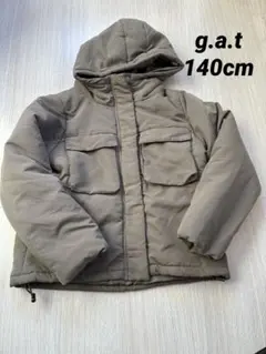 g.a.t. フード付きオリーブグリーンダウンコート