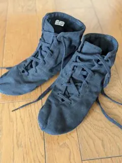 Sansha ネイビー 　レースアップダンスシューズ　スエードソール付