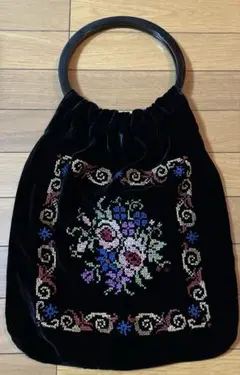4100刺繍　ベルベット　バッグ