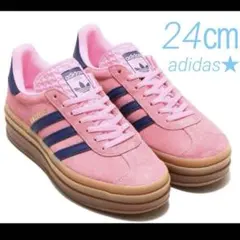 adidas ピンク ネイビー スニーカー 24cm