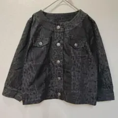 dressbarn ドレスバーン デニムジャケット M ブラック レオパード柄