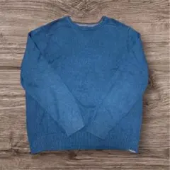 Eddie Bauer 青 クルーネック コットンニット