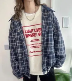 NON コーデュロイ切り替えチェックブルゾン　Lサイズ　新品タグ付き