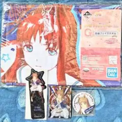 グラスワンダー　一番くじ応援タオル&缶バッジ&クリアマーカー　ウマ娘