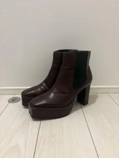 ブラウンレザー サイドゴアブーツ