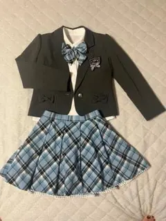 フォーマルスーツ 女の子 グレー 130cm 入学式　発表会 5点セット