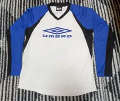 UMBRO 長袖シャツ ホワイト/ブルー/ブラック 160cm
