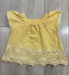 プティマイン　半袖刺繍カットソー　90