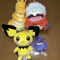 新品ポケモン ぬいぐるみ カイリュー ピカチュウ メタモン ゲンガー