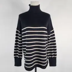 URBAN RESEARCH ITEMS ハイネックボーダーニット ブラック F